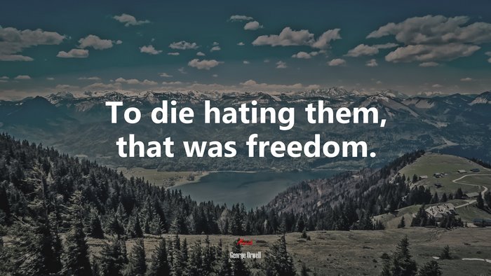 To die hating them, that was freedom. | George Orwell quote