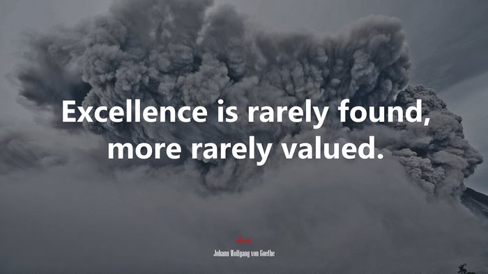 Excellence is rarely found, more rarely valued. | Johann Wolfgang von Goethe quote