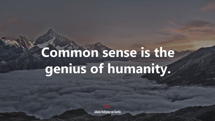 Common sense is the genius of humanity. | Johann Wolfgang von Goethe quote