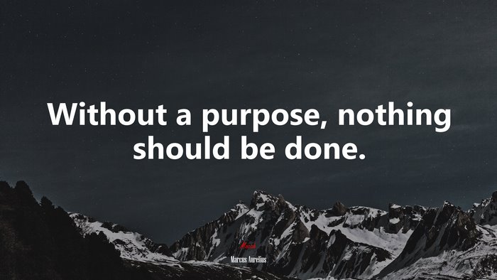 Without a purpose, nothing should be done. | Marcus Aurelius quote