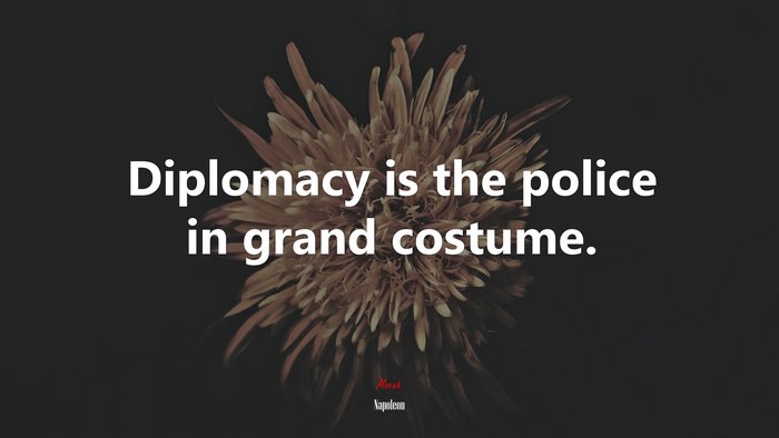 Diplomacy is the police in grand costume. | Napoleon quote