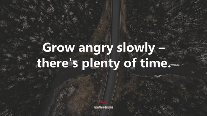 Grow angry slowly – there’s plenty of time. | Ralph Waldo Emerson quote