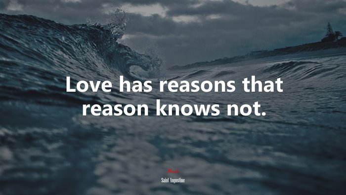Love has reasons that reason knows not. | Saint Augustine quote