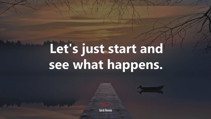Let’s just start and see what happens. | Sarah Dessen quote