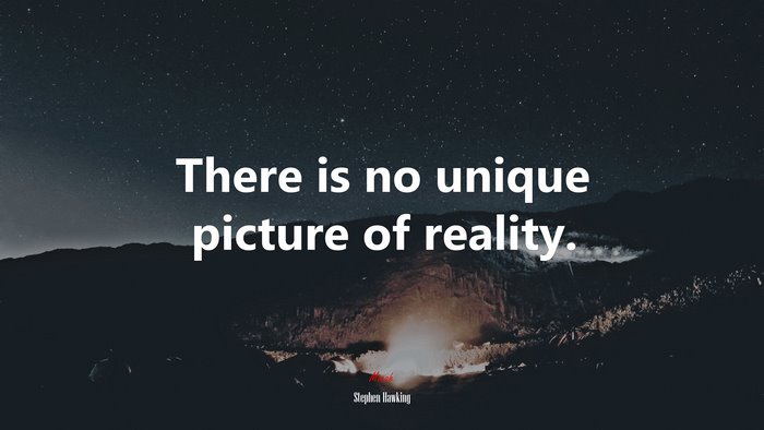 There is no unique picture of reality. | Stephen Hawking quote