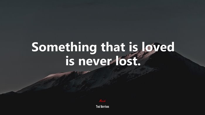 Something that is loved is never lost. | Toni Morrison quote