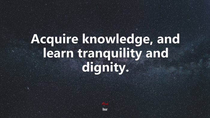 Acquire knowledge, and learn tranquility and dignity. | Umar quote