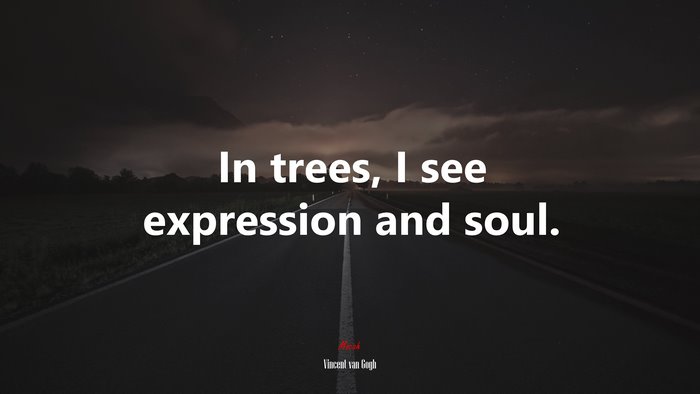 In trees, I see expression and soul. | Vincent van Gogh quote