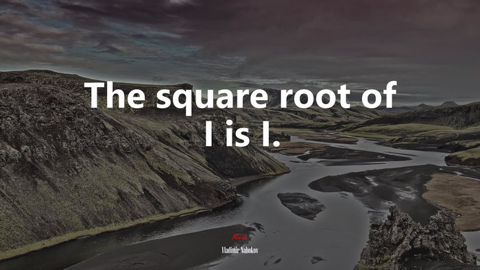 The square root of I is I. | Vladimir Nabokov quote