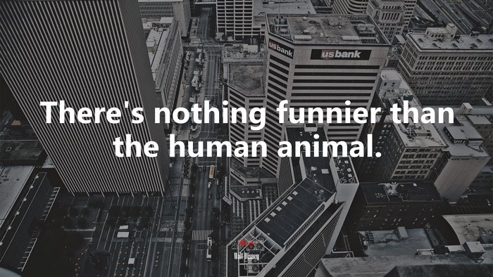 There’s nothing funnier than the human animal. | Walt Disney quote