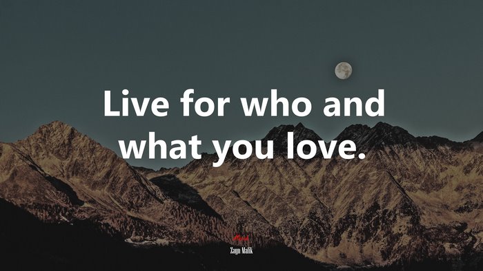 Live for who and what you love. | Zayn Malik quote