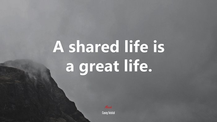 A shared life is a great life. | Casey Neistat quote