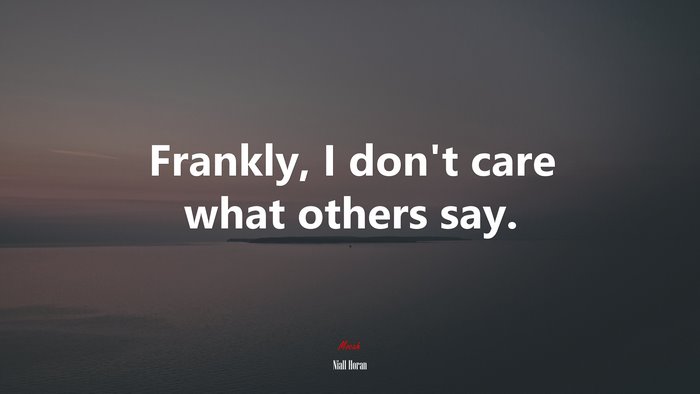 Frankly, I don’t care what others say. | Niall Horan quote
