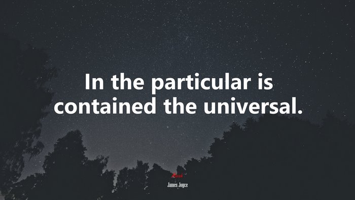 In the particular is contained the universal. | James Joyce quote