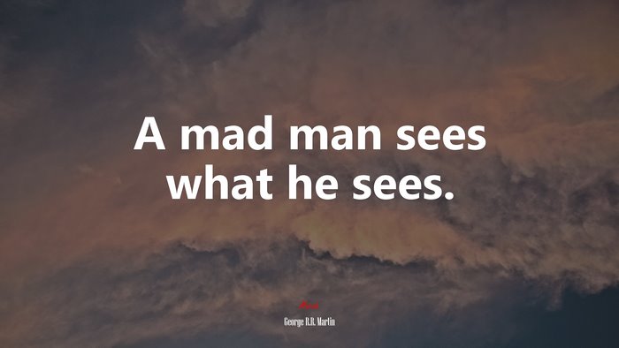 A mad man sees what he sees. | George R.R. Martin quote