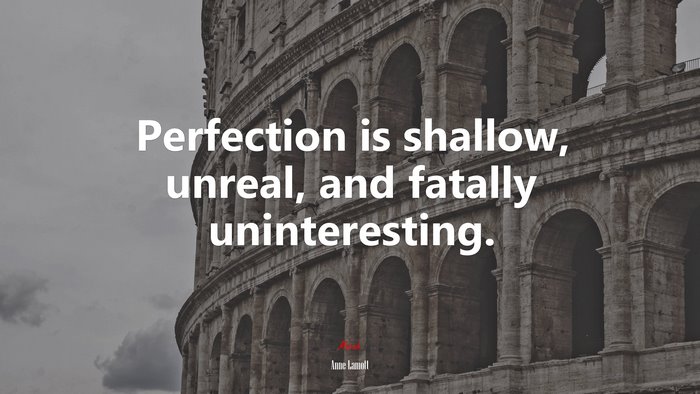 Perfection is shallow, unreal, and fatally uninteresting. | Anne Lamott quote