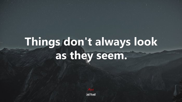Things don’t always look as they seem. | Jodi Picoult quote