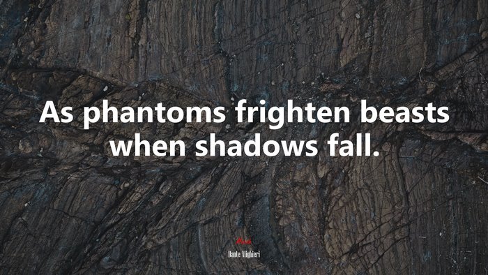 As phantoms frighten beasts when shadows fall. | Dante Alighieri quote