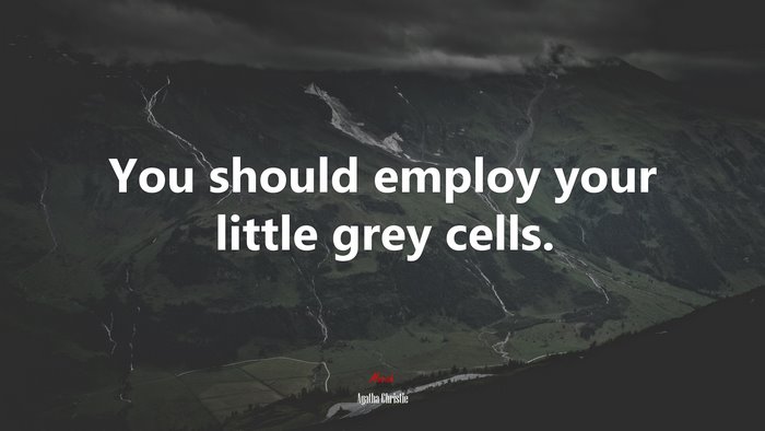 You should employ your little grey cells. | Agatha Christie quote