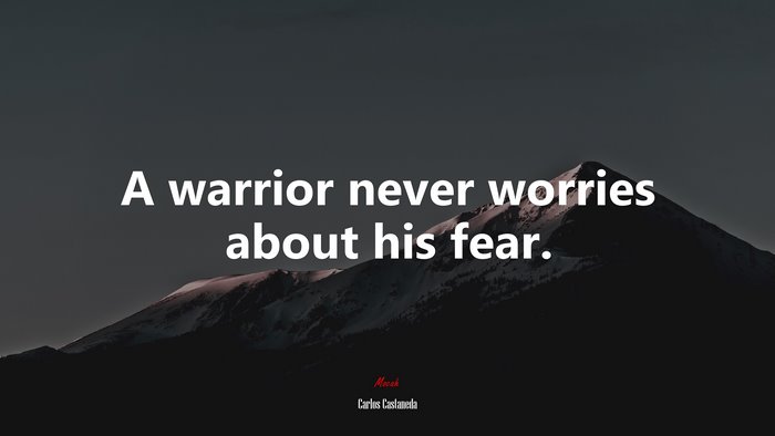 A warrior never worries about his fear. | Carlos Castaneda quote