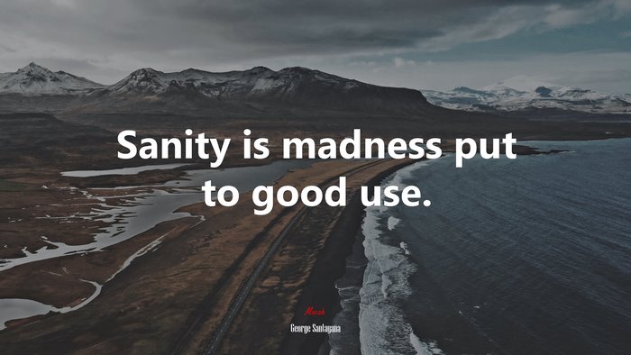 Sanity is madness put to good use. | George Santayana quote