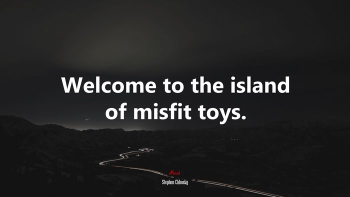 Welcome to the island of misfit toys. | Stephen Chbosky quote