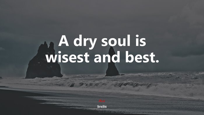 A dry soul is wisest and best. | Heraclitus quote