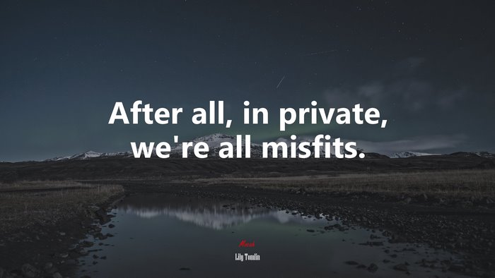 After all, in private, we’re all misfits. | Lily Tomlin quote