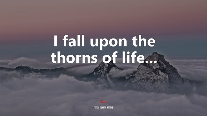 I fall upon the thorns of life... | Percy Bysshe Shelley quote