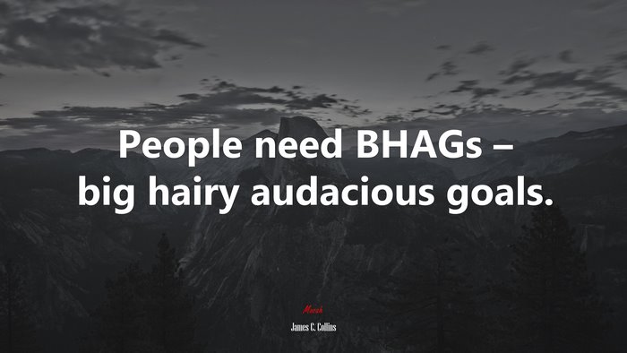 People need BHAGs – big hairy audacious goals. | James C. Collins quote