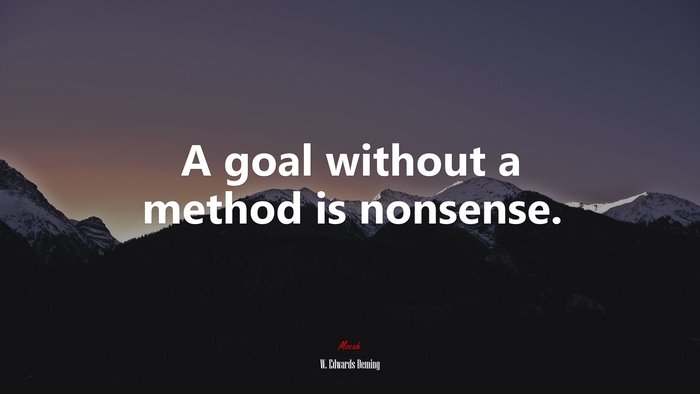 A goal without a method is nonsense. | W. Edwards Deming quote
