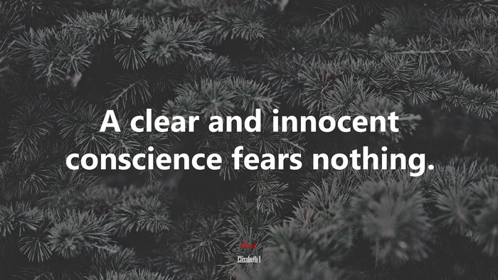 A clear and innocent conscience fears nothing. | Elizabeth I quote