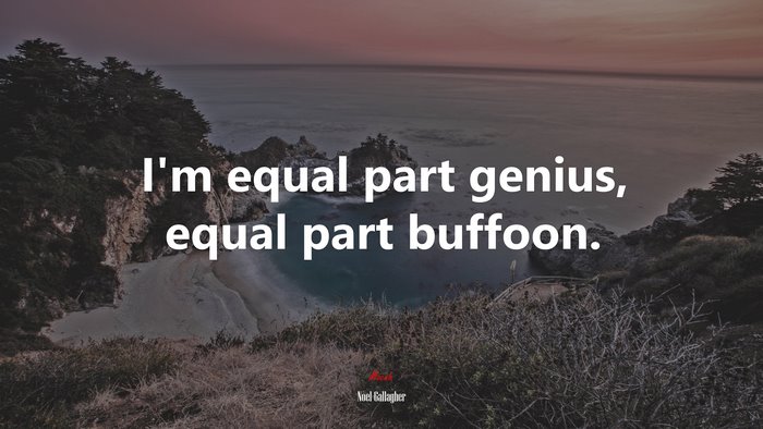I’m equal part genius, equal part buffoon. | Noel Gallagher quote