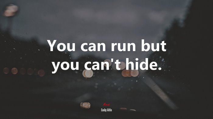 You can run but you can’t hide. | Emily Giffin quote