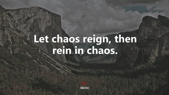 Let chaos reign, then rein in chaos. | Andy Grove quote