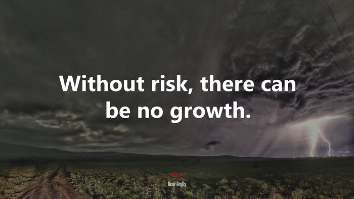 Without risk, there can be no growth. | Bear Grylls quote