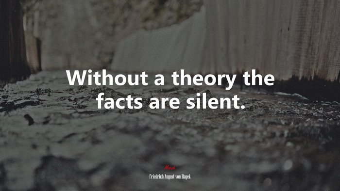 Without a theory the facts are silent. | Friedrich August von Hayek quote
