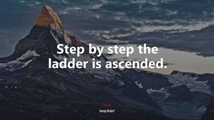 Step by step the ladder is ascended. | George Herbert quote