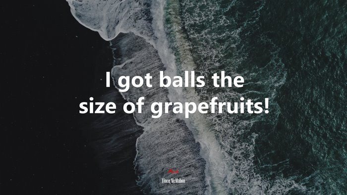 I got balls the size of grapefruits! | Vince McMahon quote