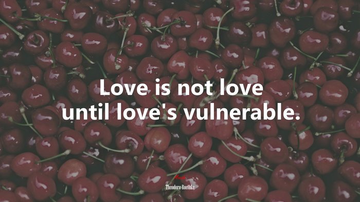 Love is not love until love’s vulnerable. | Theodore Roethke quote