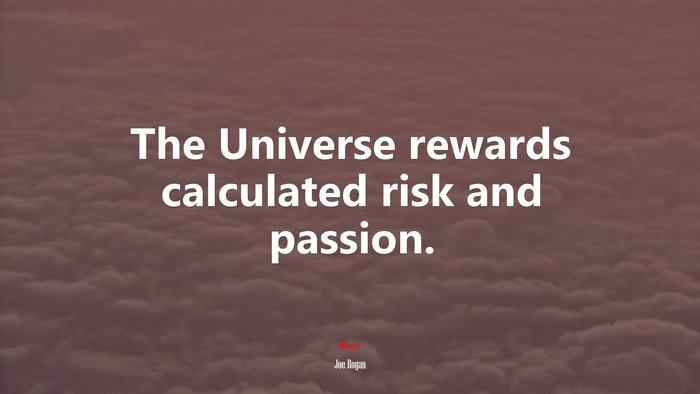 The Universe rewards calculated risk and passion. | Joe Rogan quote