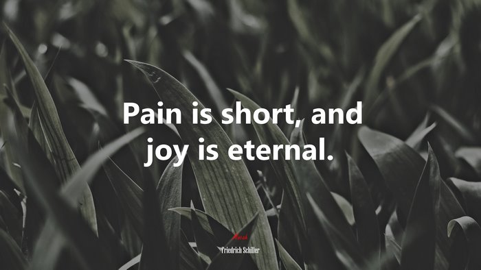 Pain is short, and joy is eternal. | Friedrich Schiller quote