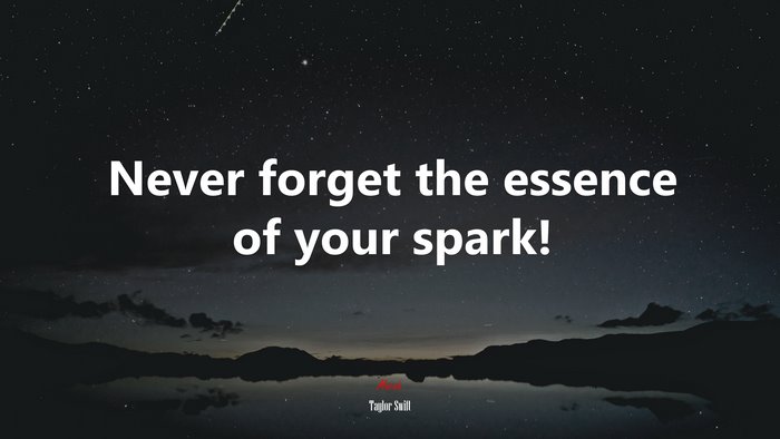 Never forget the essence of your spark! | Taylor Swift quote