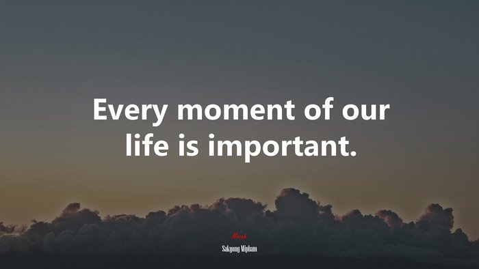 Every moment of our life is important. | Sakyong Mipham quote