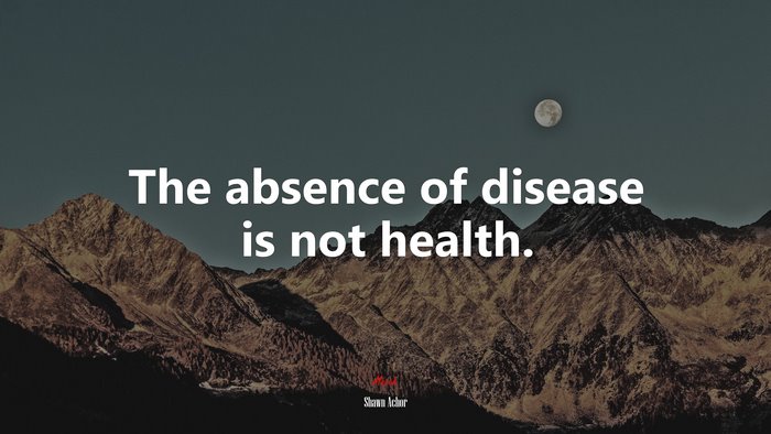 The absence of disease is not health. | Shawn Achor quote