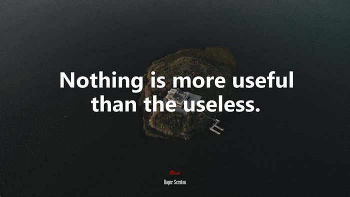 Nothing is more useful than the useless. | Roger Scruton quote