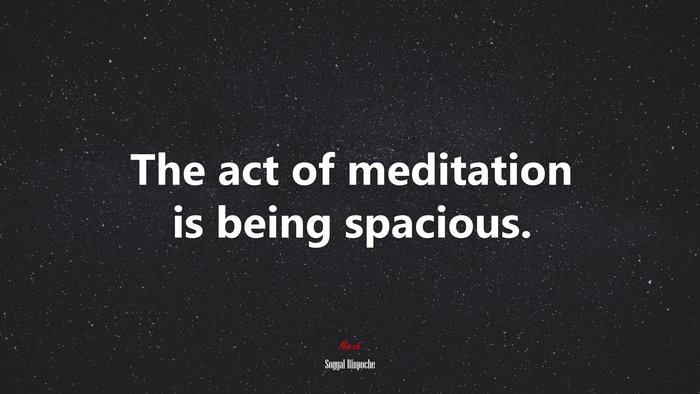 The act of meditation is being spacious. | Sogyal Rinpoche quote