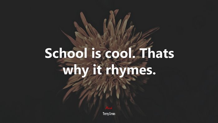 School is cool. Thats why it rhymes. | Terry Crews quote