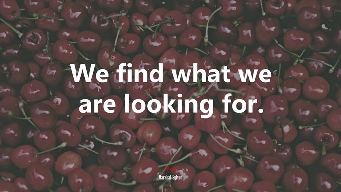 We find what we are looking for. | Marshall Sylver quote