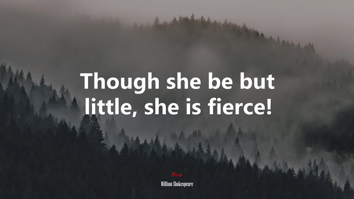 Though she be but little, she is fierce! | William Shakespeare quote